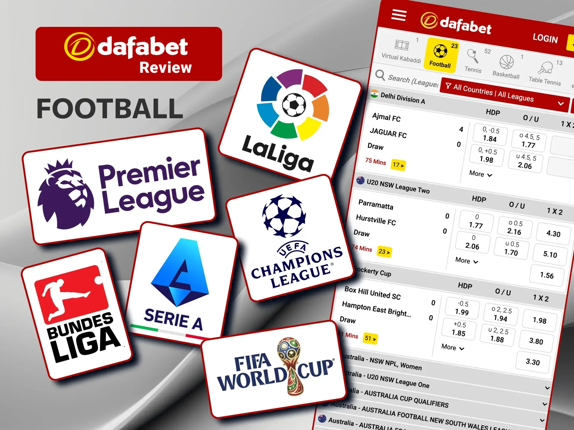 Bet on Premier League, La Liga, and more at Dafabet Casino with top football odds.